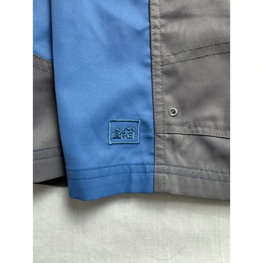 REI Co-op Mens XL‎ Board Shorts Blue Grey Colorblock Swim Trunks